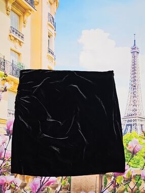 Endless‎ Rose Velvet Black Rouched Skirt Size Large New